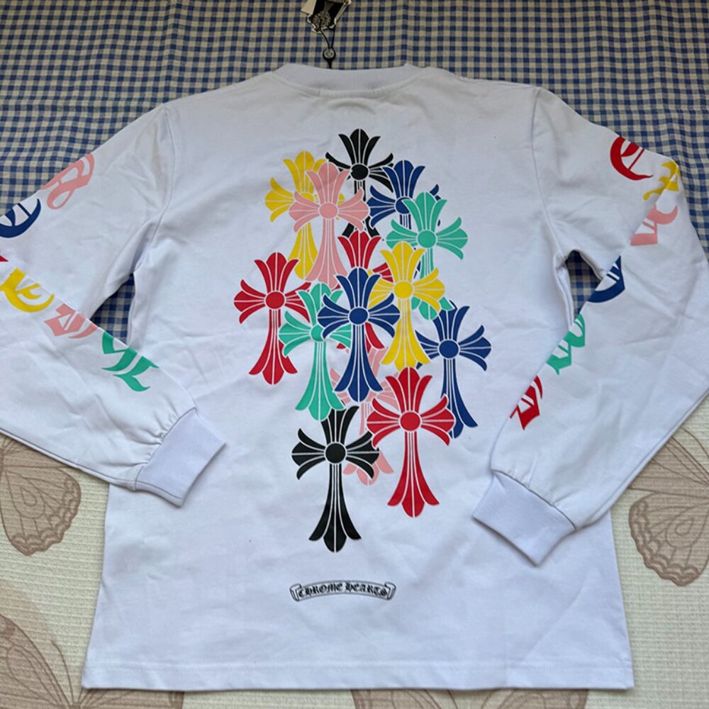 Chrome Hearts Cross Long-Sleeve Tee (White)